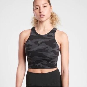 Athleta Black Camo Print Workout Top